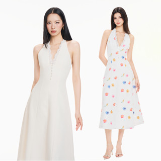 RECHIC Đầm dài Adalie dáng cổ V chiết eo sang trọng quyến rũ