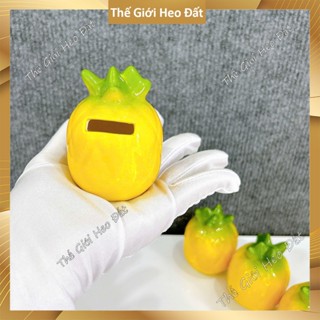 Heo đất tiết kiệm mini hình trái dứa thơm sứ cute, ống lợn đất size nhỏ dễ thương cute, khe dài đựng vừa nhẫn vàng