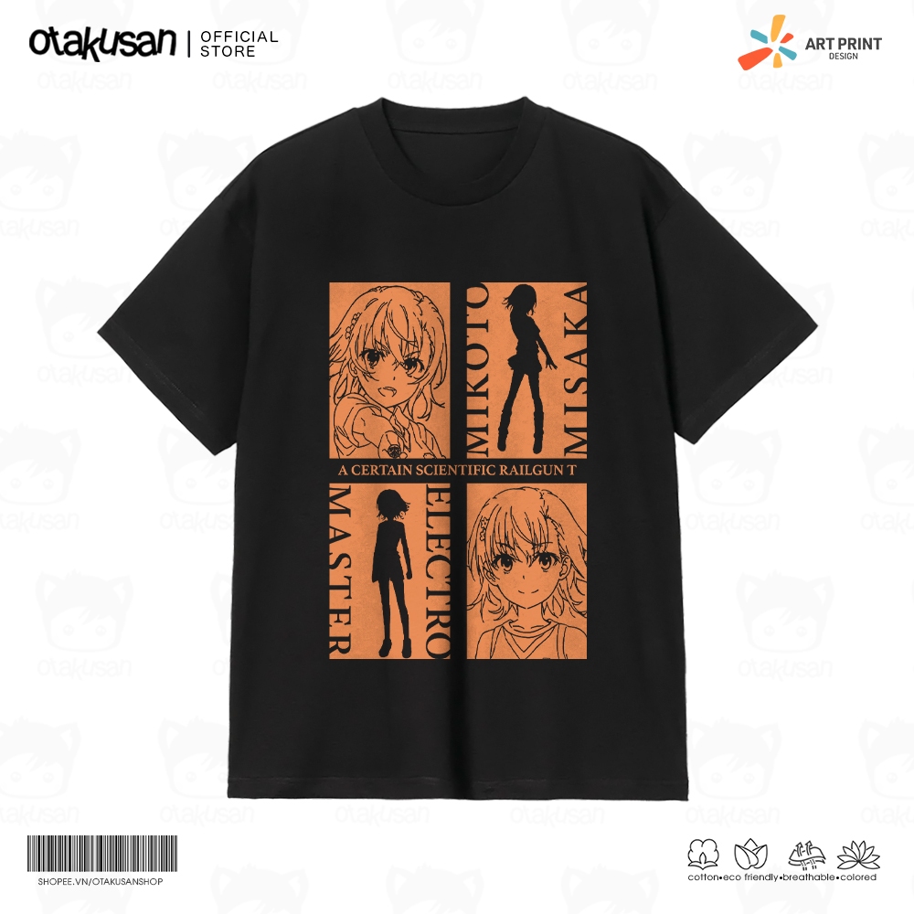 Áo thun Unisex Toaru Kagaku no Railgun T Misaka Art Cotton 100% ngắn tay