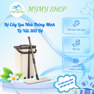 Bộ Cây Lau Nhà Thông Minh Tự Vắt 360 Độ Size Lớn, Chổi Lau Nhà Cao Cấp TẶNG 2 Miếng Lau Thay Thế