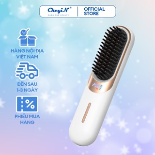 CkeyiN Lược điện chải thẳng tóc ion âm cao cấp tạo kiểu chuyên nghiệp máy uốn duỗi tóc làm xoăn ép HM008