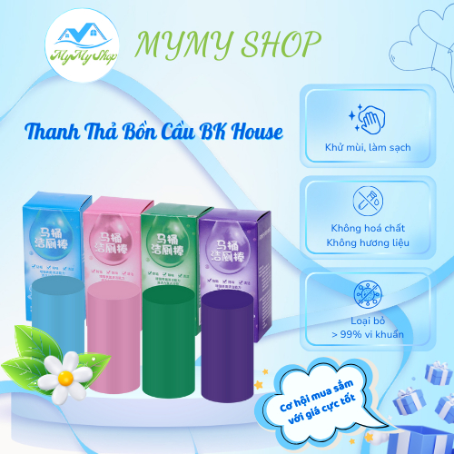 Viên/Thanh Thả Bồn Cầu BK House Chính Hãng, Giúp Vệ Sinh Diệt Khuẩn, Khử Mùi, Giữ Hương Thơm Lâu (15