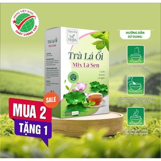  Trà Lá Ổi mix Lá Sen  Combo 2 Tặng 1  = 3 Hộp 135 Túi Lọc 