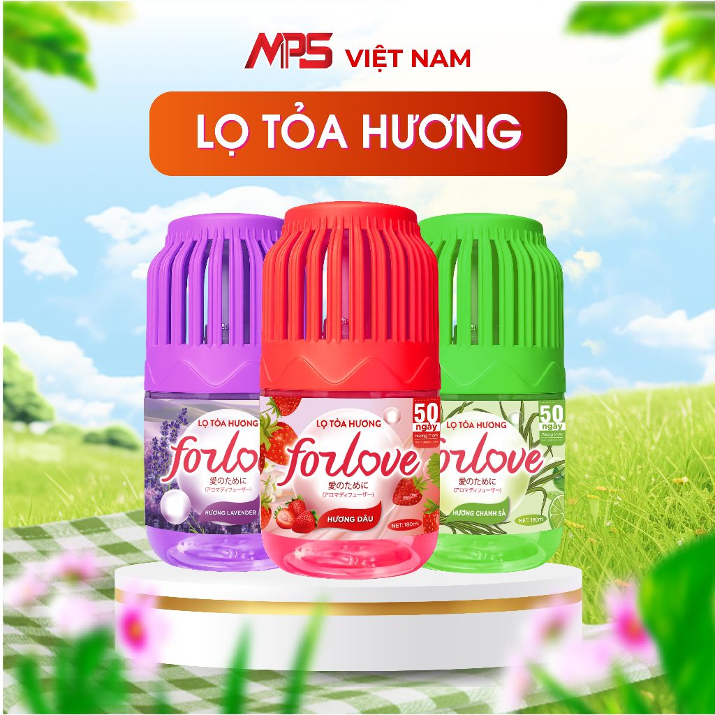 Combo 3 Lọ Tỏa Hương Forlove, Tinh Dầu Thơm Mùi hương hoa quả dịu nhẹ, kích thích não bộ thư giãn