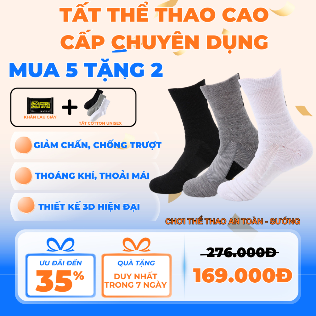 [COSO] Tất Thể Thao Cao Cấp Dày Dặn, Thoáng Khí, Thấm Hút Mồ Hôi Chơi Đá Bóng, Pickleball, Chạy Bộ