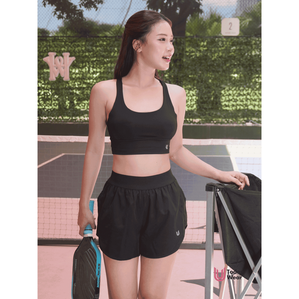 Quần đùi thể thao nữ Erin Short Today U Wear vải gió 2 lớp dày dặn lưng cao cạp chun mềm thoải mái tôn dáng chạy bộ gym | BigBuy360 - bigbuy360.vn