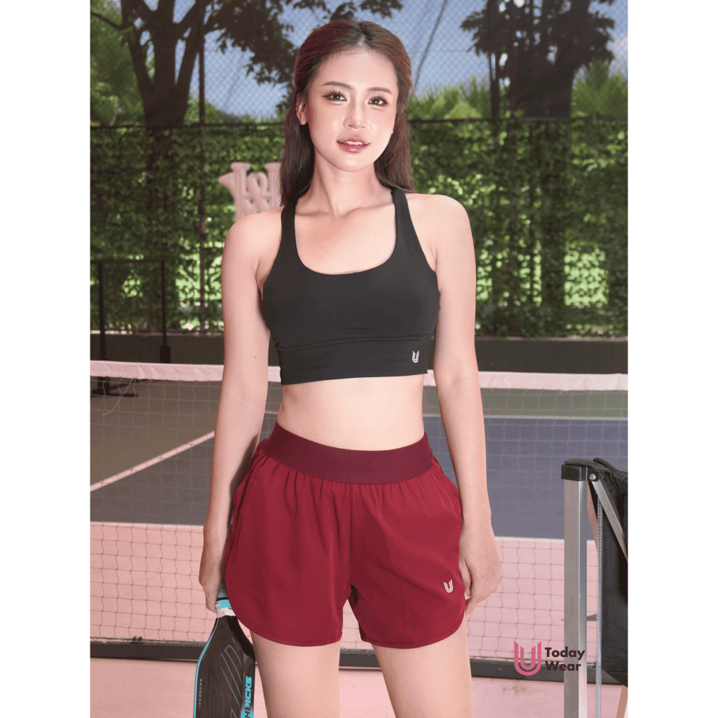 Quần đùi thể thao nữ Erin Short Today U Wear vải gió 2 lớp dày dặn lưng cao cạp chun mềm thoải mái tôn dáng chạy bộ gym | BigBuy360 - bigbuy360.vn