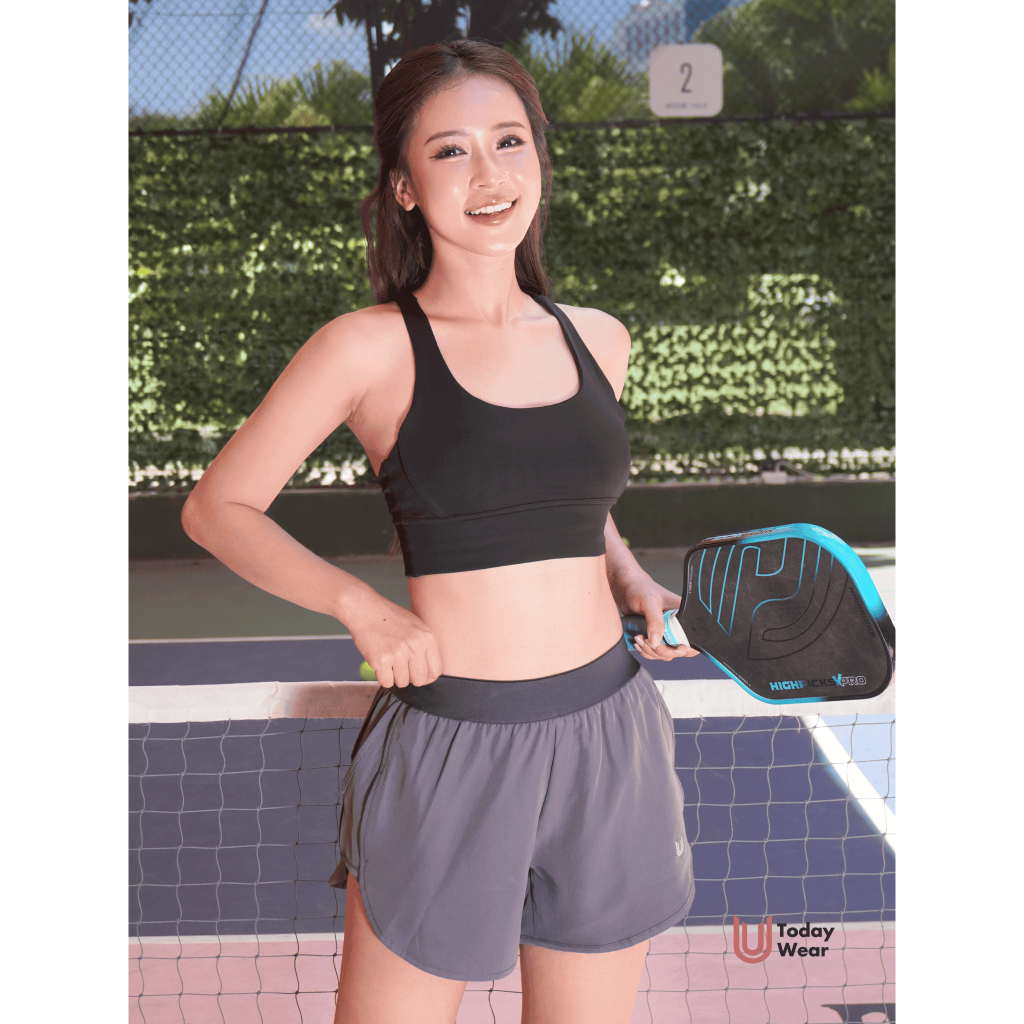 Quần đùi thể thao nữ Erin Short Today U Wear vải gió 2 lớp dày dặn lưng cao cạp chun mềm thoải mái tôn dáng chạy bộ gym | BigBuy360 - bigbuy360.vn