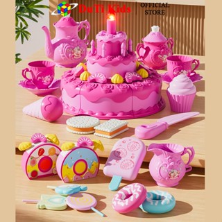 Đồ chơi chúc mừng sinh nhật, bánh có đèn có nhạc, tiệc trà cắt bánh, kem, kẹo