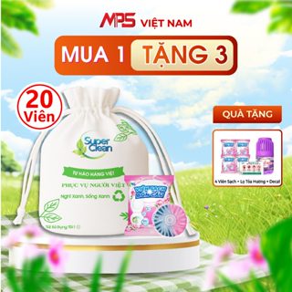 Combo 20 Viên Sạch Bồn Cầu Hoa Hồng Super Clean Tặng Thêm 4 Viên Sạch Và 1 Lọ Toả Hương Forlove