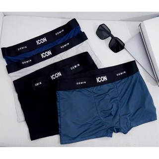 Sét 4 quần lót nam boxer ICON ,quần sịp nam icon thun lạnh co dãn 4 chiều mềm mịn mát,,quần sịp nam ICON DEMIN loại 1