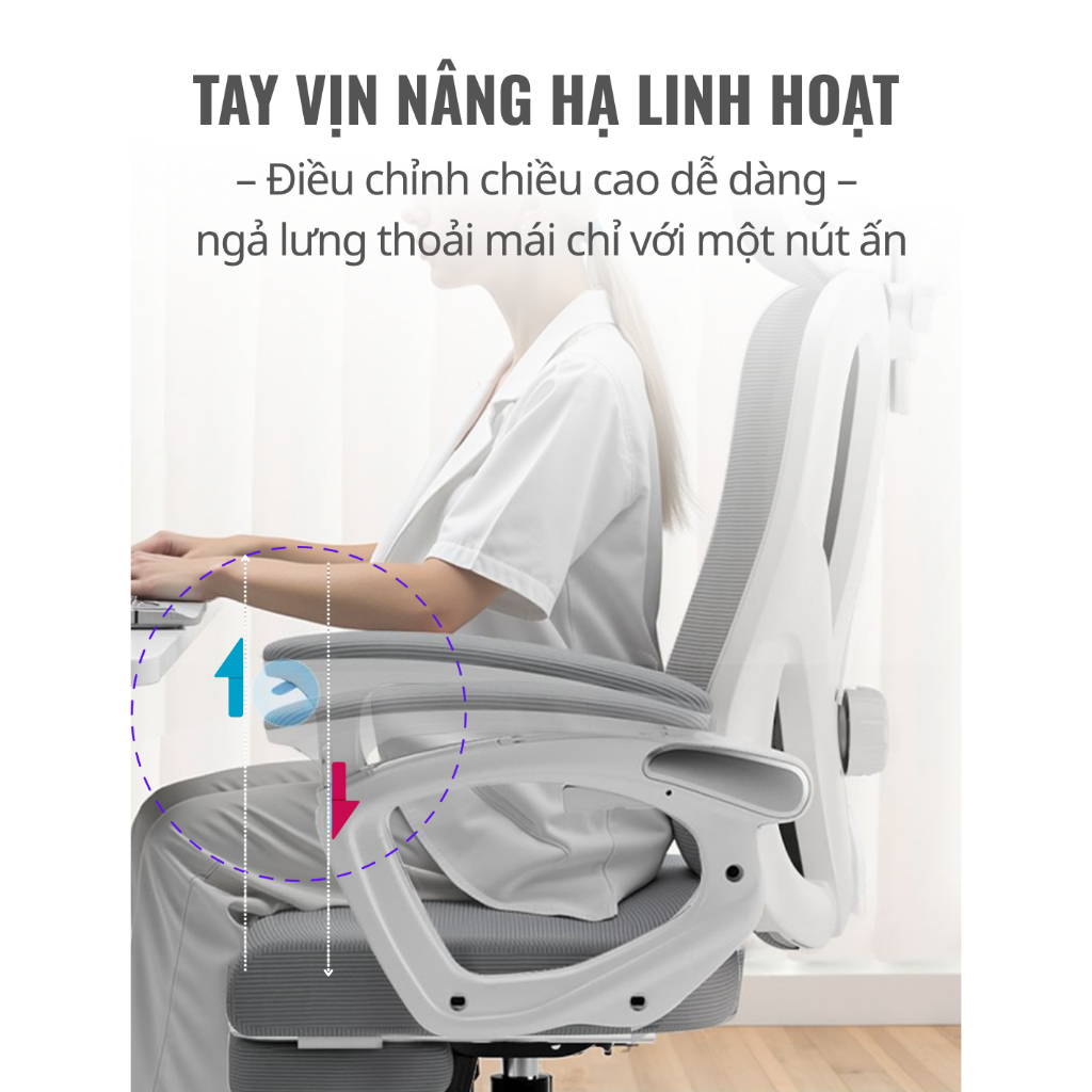 Ghế Công Thái Học Resdani CTH-72-LXR, Tay Nâng Điều Chỉnh , Nệm Lưới Tựa Đầu 3D ,Góc Ngả 125 Độ Gác Chân | BigBuy360 - bigbuy360.vn