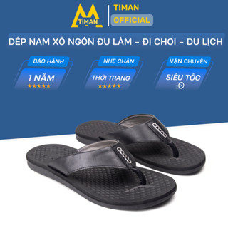  Dép nam xỏ ngón đẹp Timanvn DK13  quai ngang kiểu quai hậu chất liệu da tông cao cấp bảo hành 1 năm 