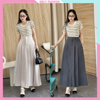  Chân váy xếp ly dáng dài Mely Fashion dài qua gối 90cm xòe chữ A có túi cạp cao chiết eo tôn dáng che bụng bigsize CV103 