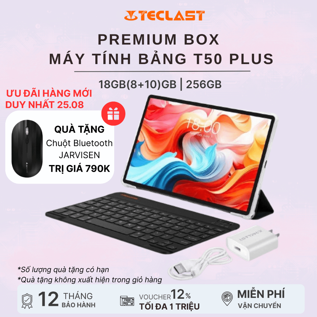 Premium Set - Máy Tính Bảng Teclast T50 PLUS 16GB(6+10)/256GB| 18GB(8+10)/256GB | FHD 11” | 8000mAh | 2 Nano Sim