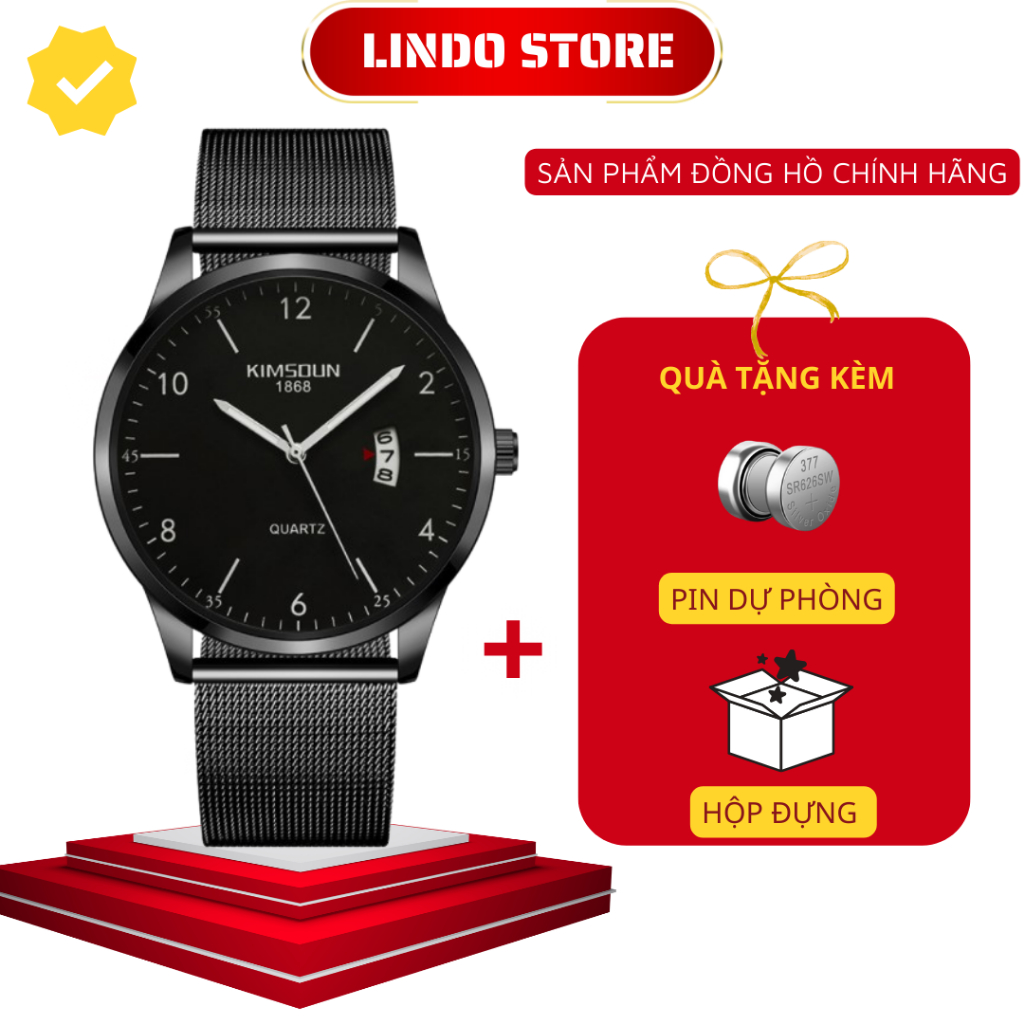 Đồng Hồ Nam Dây Thép Lưới Cao Cấp Kèm Lịch Ngày Hộp Chính Hãng KIMSDUN K-1871B | BigBuy360 - bigbuy360.vn