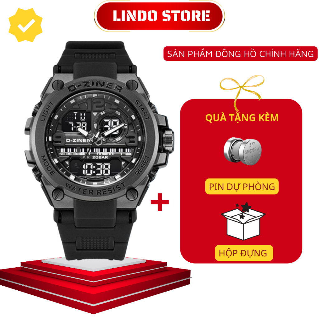 Đồng hồ điện tử thể thao Chống Nước 30M D-ZINER 1901-Full Box- Quà tặng 19/11
