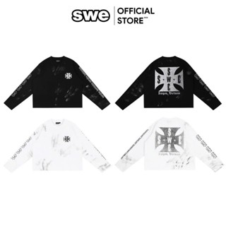  Áo Thun Tay Dài Unisex Họa Tiết Local Brand SWE CROSS L S BOXY TEE - Đen Trắng 
