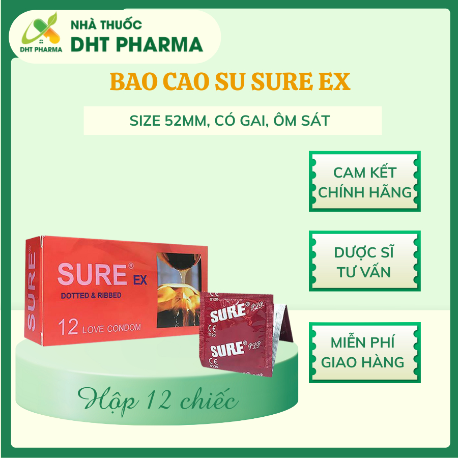 Bao cao su Sure EX ( hộp 12 cái)