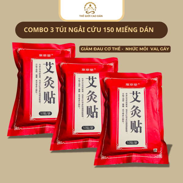 Combo 3 túi 150 miếng dán nóng ngải cứu giảm đau nhức cơ thể, vai gáy, đau cơ Nội địa Trung (Loại 1)