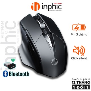  Chuột máy tính không dây INPHIC PM6 wireless Bluetooth pin sạc silent chống ồn laptop gaming văn phòng 