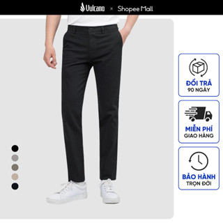 Quần Kaki Nam Dáng Slimfit Co Giãn, Vải Vân Gai Dày Dặn Đứng Form Vulcano 4001