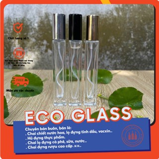 Vỏ chai chiết nước hoa thủy tinh 5ml 10ml 20ml trong suốt hình trụ Vuông Nắp Mạ (Vàng + Bạc + Đen)