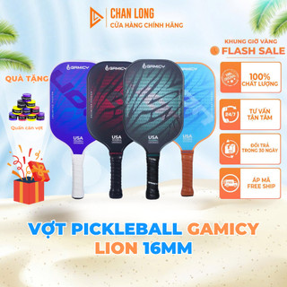 Vợt Pickleball Gamicy LION 16mm – Carbon T700, Lõi Tổ Ong PP, Bề Mặt Nhám, Chính Hãng Chuẩn Thi Đấu