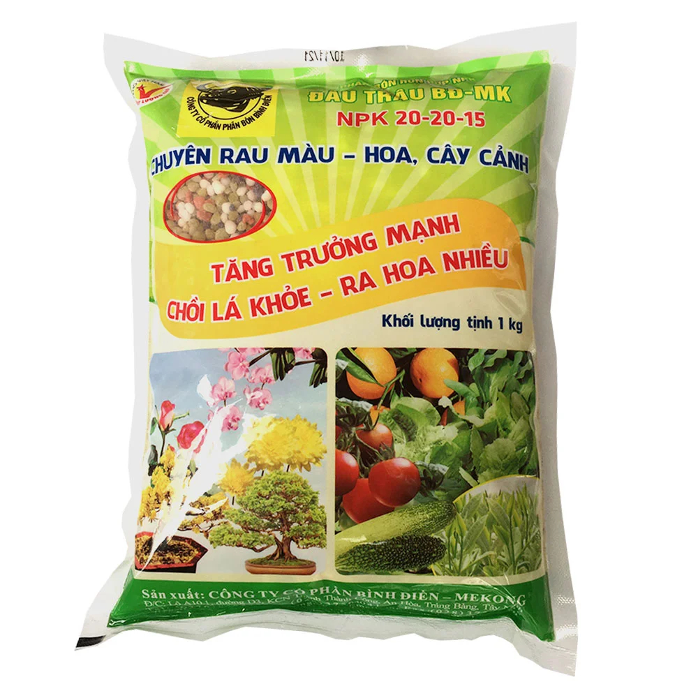 Phân bón Đầu Trâu NPK 20-20-15 - Gói 1kg