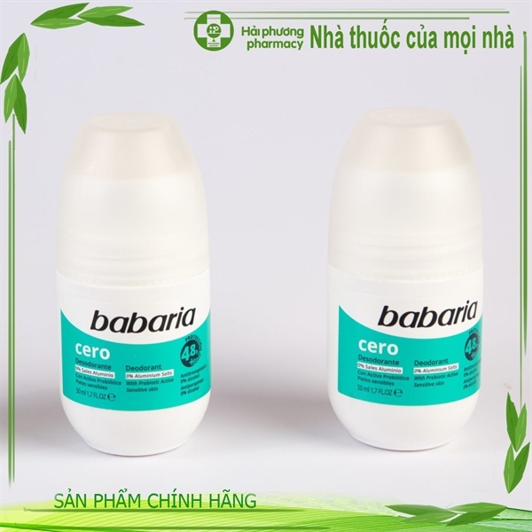 Lăn khử mùi Babaria cero cho do nhạy cảm lọ 50ml