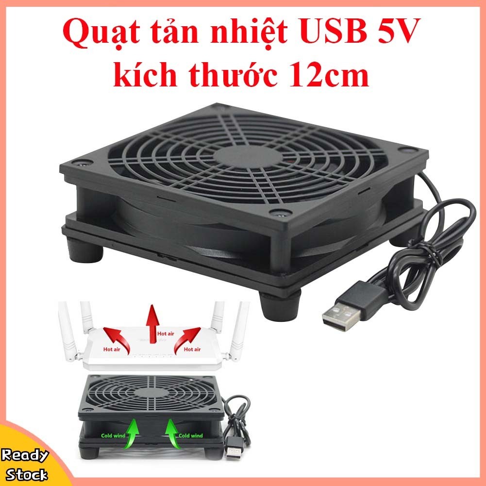 Quạt tản nhiệt USB 5V 6CM , 12CM cho bộ định tuyến Router , Set-Top Box - Tiết kiệm điện