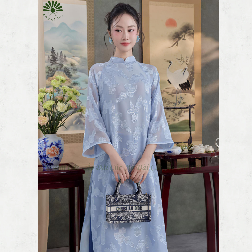 Áo dài cách tân 4 tà dáng suông Dư Hy nhẹ nhàng, thướt tha- Áo Dài Cúc | BigBuy360 - bigbuy360.vn