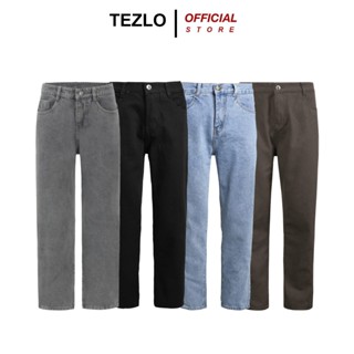 Quần jean nam baggy đen trơn rách gối ống rộng suông đứng chất bò cao cấp ROMAN QJ06