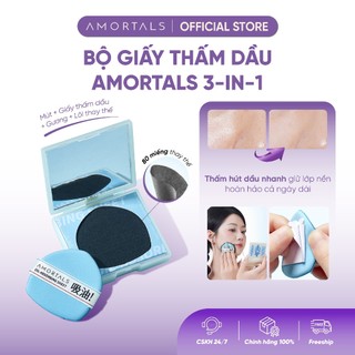  Giấy Thấm Dầu AMORTALS Dạng Bông Mút - Hút Dầu Thừa Nhanh Chống Chứa Thành Phần Dưỡng Ẩm Da Cải Thiện Da Khô Căng 