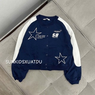  Áo khoác nỉ bomber bóng chày bé gái có sz đại 