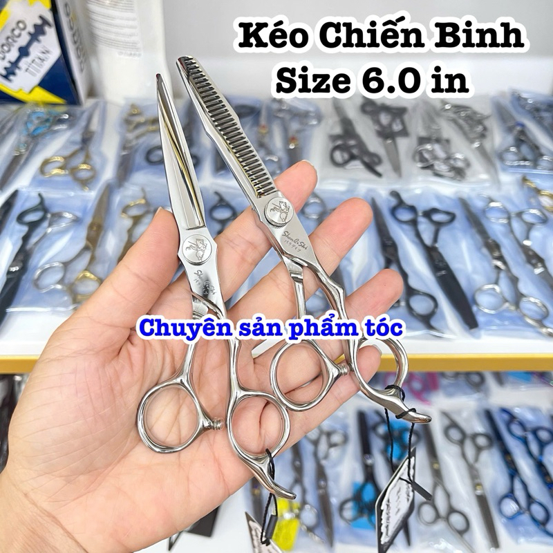 ✅ShenShi Kéo Chiến Binh Trắng 6.0 in - Kéo Cắt Tóc Cao Cấp Nhật Bản, Thép S440C, Độ Cứng Trên 62HRC, Lưỡi Sắc Bén