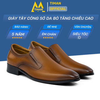 Giày tây da nam kiểu lười chất liệu da bò công sở đẹp trung niên cao cấp bảo hành 5 năm GT91 TIMAN