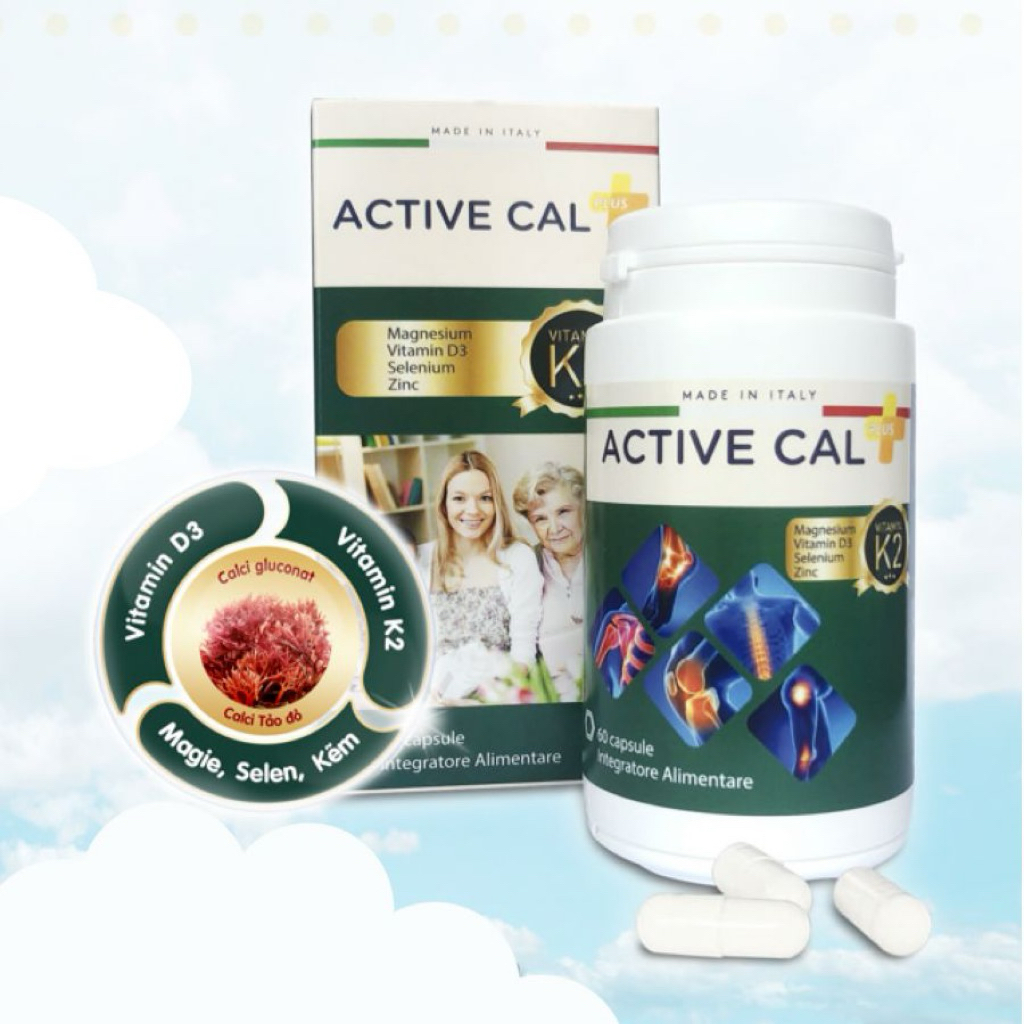Canxi hữu cơ D3K2 Active Cal Plus (60 viên) – phù hợp cho mẹ bầu