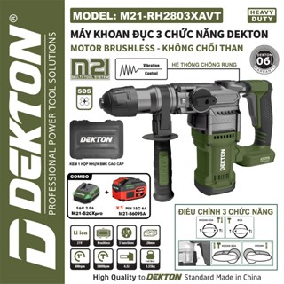 Máy khoan đục bê tông DEKTON M21-RH2803XAVT 3 Chức Năng, Có chống rung, 4.5j, SDSplus
