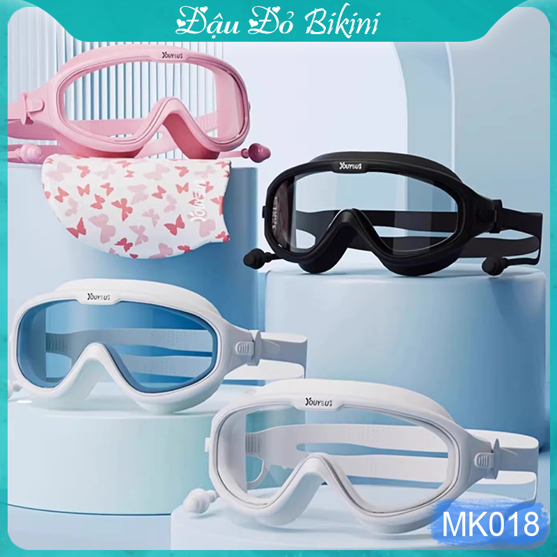 Kính bơi nam nữ mắt rộng panorama, gọng lớn đệm mềm dễ chịu, chống nước và sương mù khi bơi, bảo vệ 