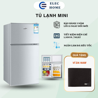  Tủ lạnh Mini 2 cánh gia đình xe hơi tủ lạnh mini có tích hợp ngăn đá riêng biệt tiện lợi để đồ ăn 