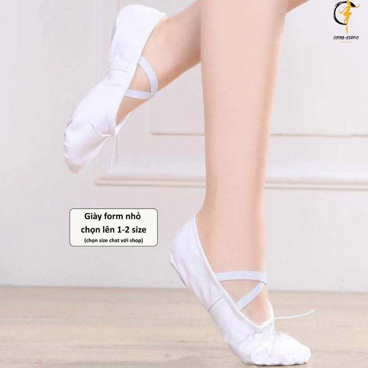 Giày tập múa bale, giày tập múa cổ trang size 22-44 form giày nhỏ đi tăng size