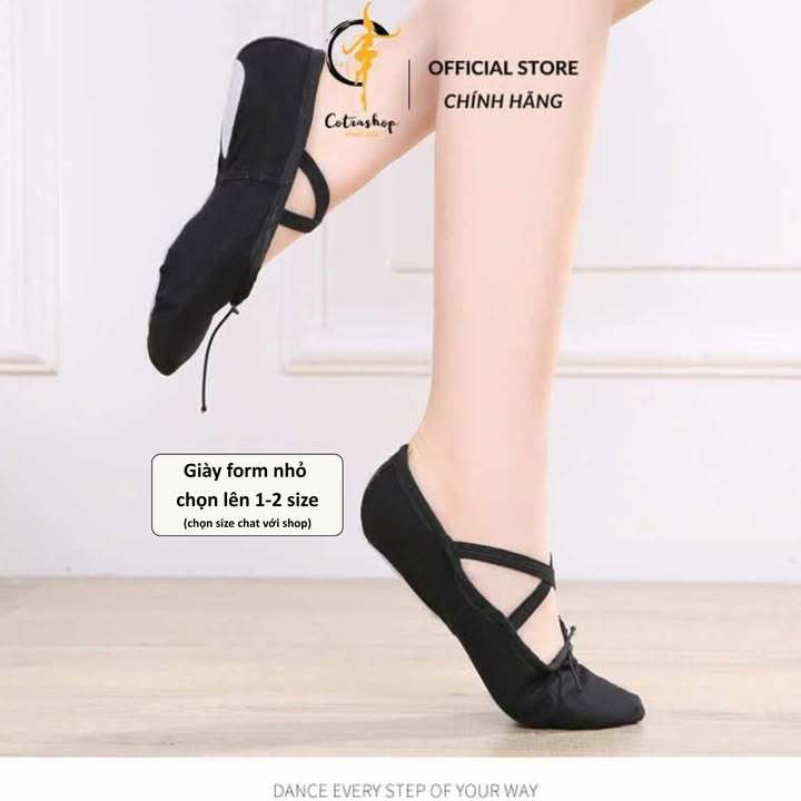 Giày tập múa bale, giày tập múa cổ trang size 35-44 Chọn lên 1 size so với giày thường