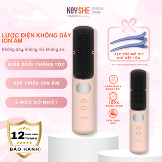  Lược điện không dây ion KEYSHE 200 triệu ion chải thẳng tóc tự nhiên bảo vệ tóc giúp tóc bóng khỏe 