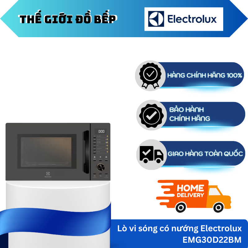Lò vi sóng Electrolux EMG30D22BM 30 lít, thiết kế sang trọng, điều khiển điện tử tiện lợi - TGB