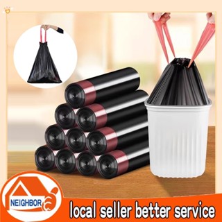 Túi đựng rác có quai rút tiện lợi kích thước 45x50 cm túi đựng rác tự phân hủy siêu dai 75 túi/cuộn ( Màu đen)