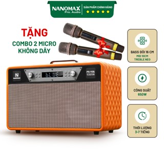  Loa Kéo Karaoke Xách Tay Nanomax PS-16A Bass Đôi 16cm Công Suất 650w max 