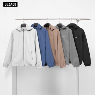 Áo khoác gió nam GUZADO cao cấp chống nước nhẹ, giữ ấm tốt, chất liệu kháng bụi và gió GAG15