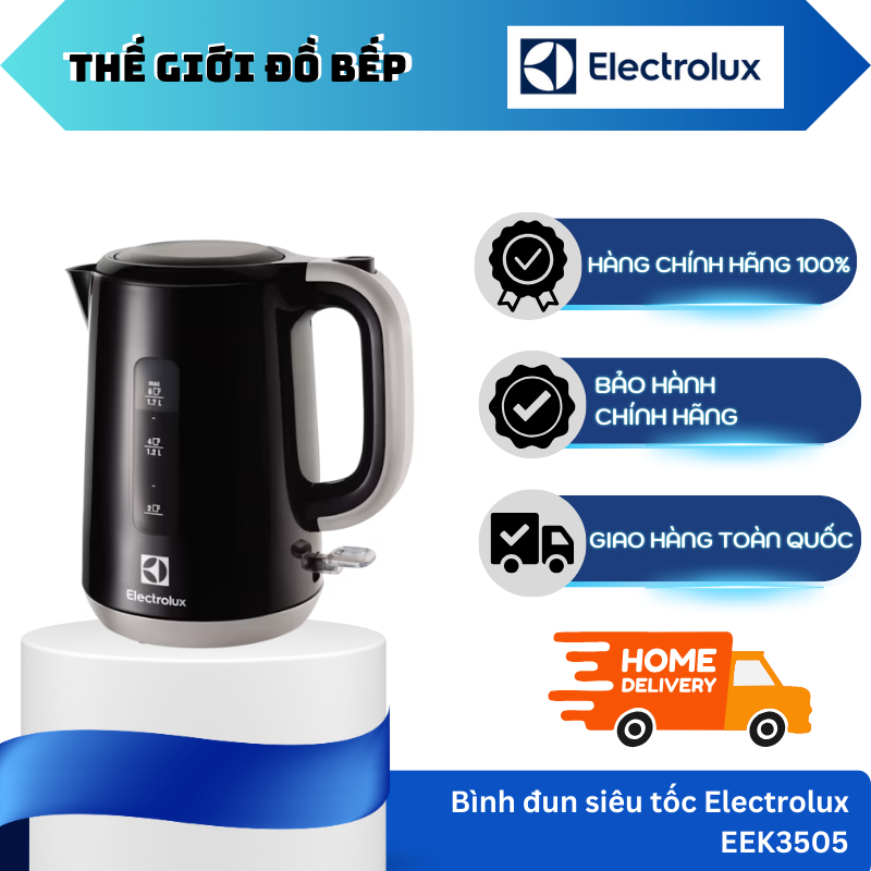 Bình Đun Siêu Tốc Electrolux EEK3505 1.7L - Công Suất 2200W - 3 Chế Độ Ngắt An Toàn - TGB
