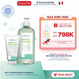  Combo dầu gội dầu xả không silicone cho da đầu nhạy cảm tóc bết Stanhome Gentle Shampoo -Gentle Conditioner 